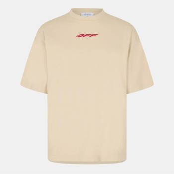 OFF WHITE Тениска OFF WHITE Men's Regular Fit T-Shirt - Beige/Red