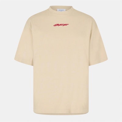 OFF WHITE Тениска OFF WHITE Men's Regular Fit T-Shirt - Beige/Red