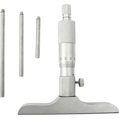 Dasqua 4611-8115 Hloubkový mikrometr s kontrolním měřítkem 0 - 75 mm DIN 863