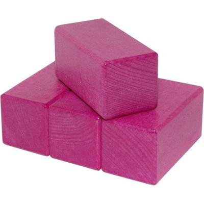 DrKO dřevěný hranol 8 x 4 x 4 cm 1ks magenta