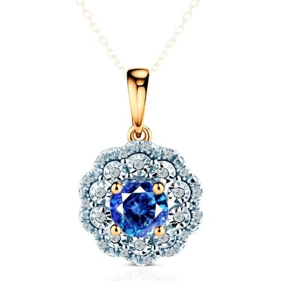 Savicki Prívesok Rosavine dvojfarebné zlato modré zafíry diamanty SAVP94939 Y SA