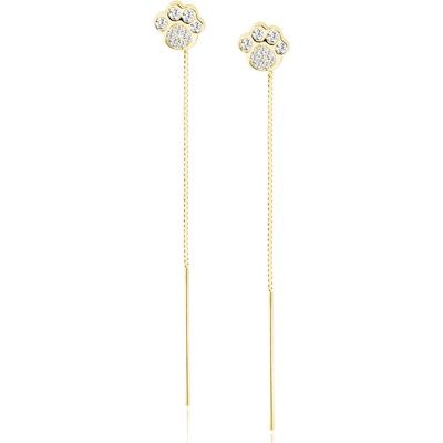 Olivie stříbrné řetízkové náušnice TLAPKY GOLD 8546