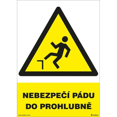 Walteco Nebezpečenstvo pádu do prehlbne 210x297mm, formát A4, plastová tabuľka Množstvo: 1 ks , 20024