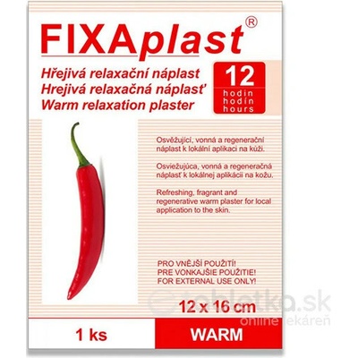 FIXAplast Kapsaicínová hrejivá náplasť WARM 12x 16 cm