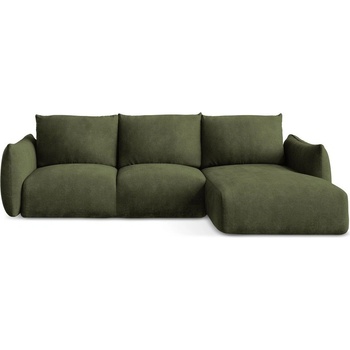 makamii Зелен шенилов сгъваем ъглов диван (десен ъгъл) Leila - Makamii (LEILA_RCF_61_P1_C5)