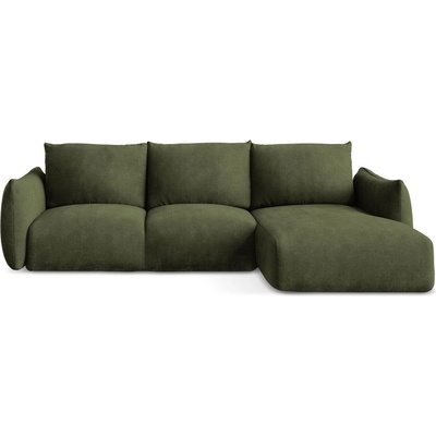 makamii Зелен шенилов сгъваем ъглов диван (десен ъгъл) Leila - Makamii (LEILA_RCF_61_P1_C5)