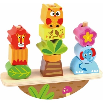 Tooky Toy Дървена низанка за баланс Animals TY278A