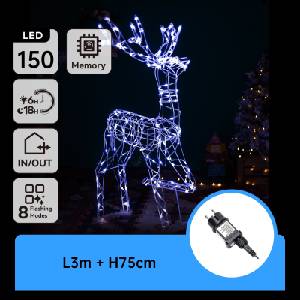 Aigostar - LED Външна коледна украса LED/3, 6W/31/230V 6500K 75cm IP44 елен (AI0510)