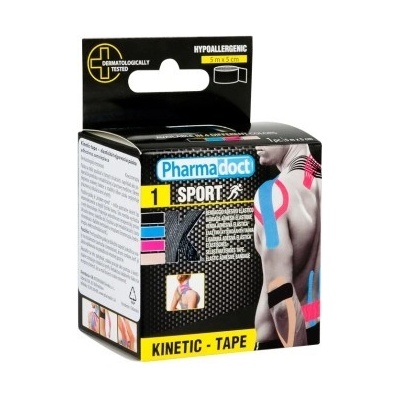 Pharmadoct Sport Kinetic-tape elastická tejpovacia páska čierna 5 cm x 5 m