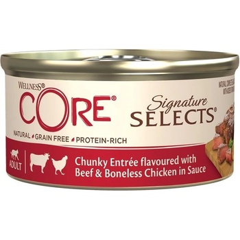 Wellness Core Signature Selects Chunky Entrée flavoured with Beef & Boneless Chicken in Sauce 79 g