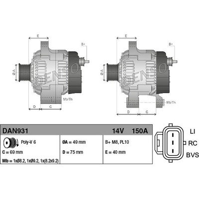 Alternátor DENSO (DE DAN931)
