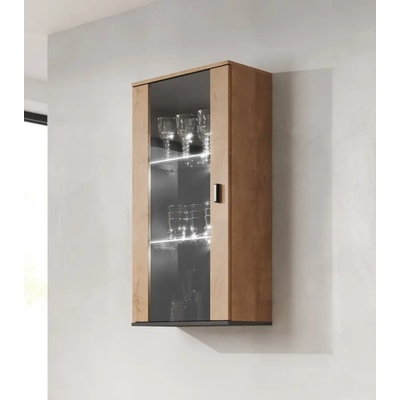 Cama meble Окачена витрина Cama SOHO дъб левкас/черен (SOHOWITS2 LEF)
