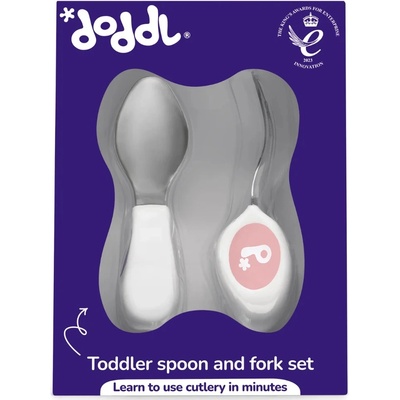 Doddl Сет прибори от 2 части Doddl - Лъжица и вилица, светлорозов (D1051)