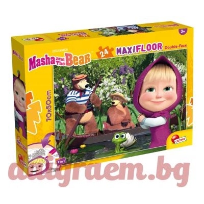 Lisciani Пъзел lisciani 104826 - 24 части - Маша и Мечока, Двулицев пъзел (li104826)