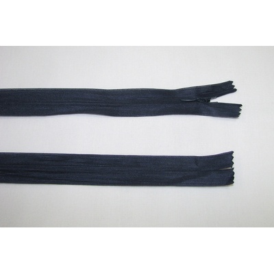 Zips krytý 3mm modrá tmavá nedeliteľný 45cm dederon