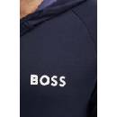 HUGO BOSS Домашен суичър от памук boss в тъмносиньо с качулка с принт 50521773 (50521773)