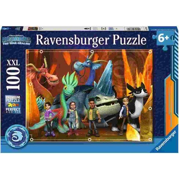 Ravensburger Пъзел Ravensburger от 100 XXL части - Дракони: Деветте царства (13379)