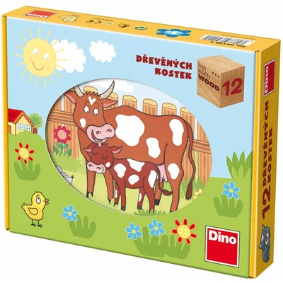 Dino Kostky kubus Domácí zvířátka 12 ks – Zboží Dáma