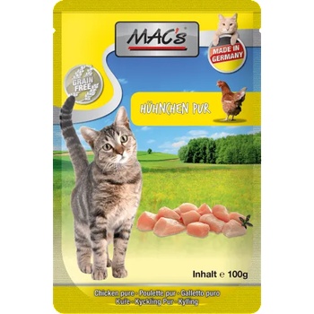 MAC's Mac’s Cat Adult GRAIN FREE, пауч за пораснали котки, БЕЗ ЗЪРНО, с Пилешко месо и билков микс, 100 гр - Германия - 855VE
