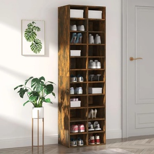 vidaXL Шкаф за обувки, опушен дъб, 54x34x183 см, инженерно дърво (815300)