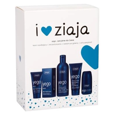 Ziaja Men (Yego) подаръчен комплект: душ гел 3в1 300 ml + хидратиращ крем SPF6 50 ml + балсам след бръснене 75 ml + антиперспирант 60 ml за мъже