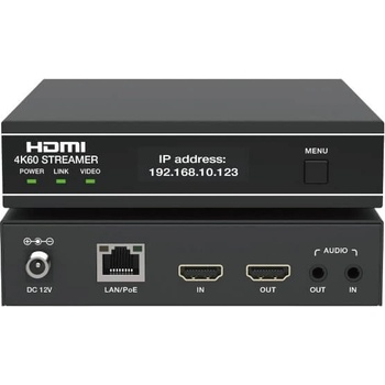 EVOCONNECT Енкодер HDMI 4K@60 за Стрийминг H. 264/H. 265, HDMI IN & OUT, Audio-IN & OUT (Stream4K)