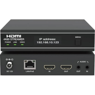 EVOCONNECT Енкодер HDMI 4K@60 за Стрийминг H. 264/H. 265, HDMI IN & OUT, Audio-IN & OUT (Stream4K)