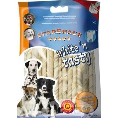 NOBBY Лакомство StarSnack кожени солети бели 12, 5 см 6-7 мм / 30 бр 68007