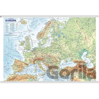 Evropa nástěnná obecně zeměpisná mapa - Kartografie Praha