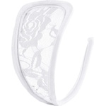 STD Invisible Strapless C-String Transparent Floral Lace White