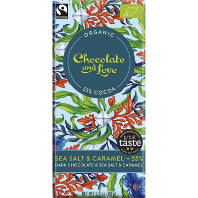 Chocolate and Love Sea salt & Caramel 55% hořkomléčná sůl a karamel 80 g