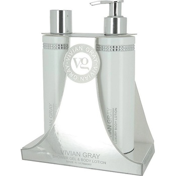 Vivian Gray White Crystals Luxusní sprchový gel 250 ml + tělové mléko 250 ml dárková sada