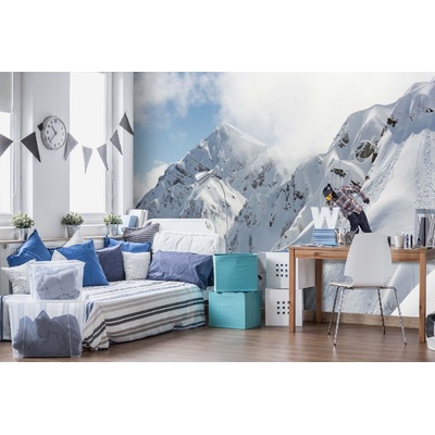 DIMEX ART Самозалепваща се флизелинова фототапета сноубордист в планината 375 x 250 см