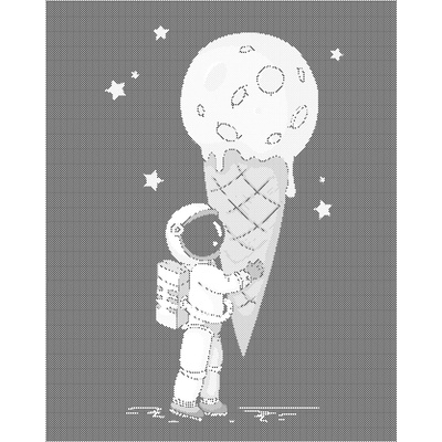 ZUTY Bodkovanie - ASTRONAUT SO ZMRZLINOU Rámovanie: vypnuté plátno na rám, Rozmer: 40x50 cm