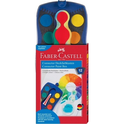 Faber Castell Connector krycie farby 12 farieb modrá paleta