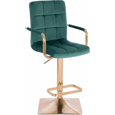 LuxuryForm Design Verona Gold Velur na zlatej hranatej podstave zelená