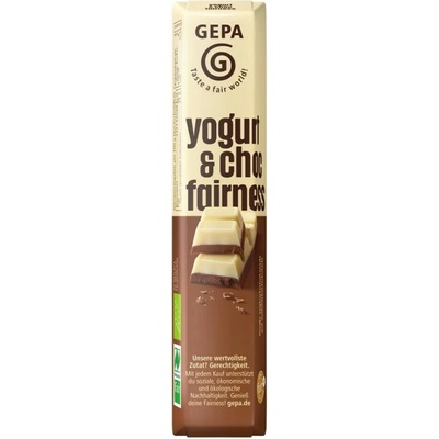 GEPA Čokoládová tyčinka z mliečnej a bielej jogurtovej čokolády BIO 45 g