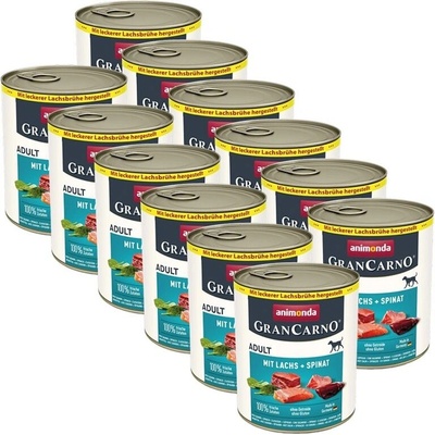 Animonda GranCarno Adult bravčové losos a špenát 12 x 800 g