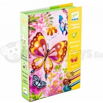 DJECO - Творчески комплект за оцветяване с брокат - Пеперуди (DJ09503)
