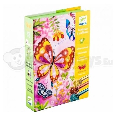DJECO - Творчески комплект за оцветяване с брокат - Пеперуди (DJ09503)