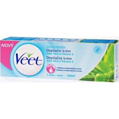 Veet Sensitive Aloe Vera & Vitamin E depilační krém 100 ml – Zboží Dáma