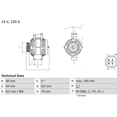 Alternátor BOSCH 0 986 082 050
