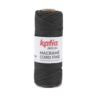 MACRAME CORD FINE 2,5mm Katia Farby MACRAME CORD FINE: 202 antracit