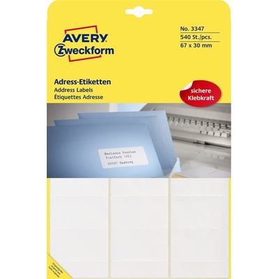 Avery Zweckform 67x30 mm, bílé 3347