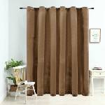 Pure Line Home Кадифена завеса в цвят бежов с метални халки, 290 x 245 см