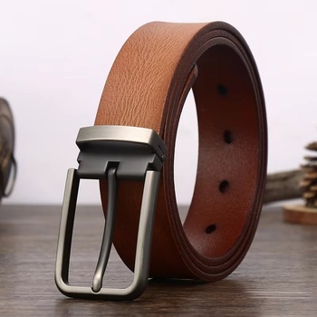 DELIS Мъжки колан c-162, естествена кожа, кафяв (c-162)