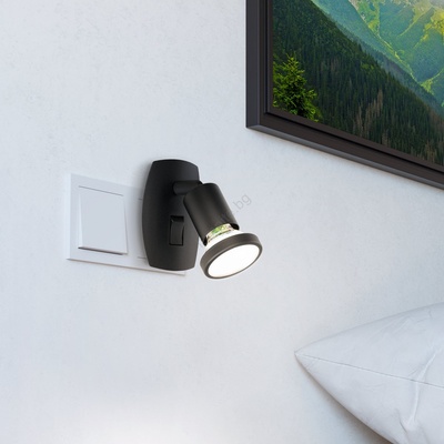 EGLO 300911 - LED осветително тяло за контакт PARRINI 1xGU10/4, 5W/230V черно (EG300911)