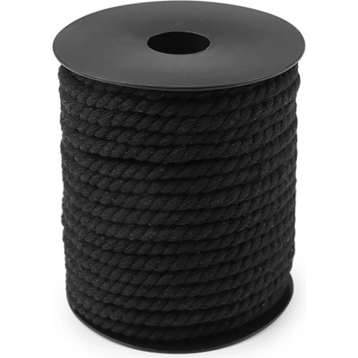 Bavlněná šňůra kroucená Ø5 mm macrame Varianta: 5 černá, Balení: 15 m