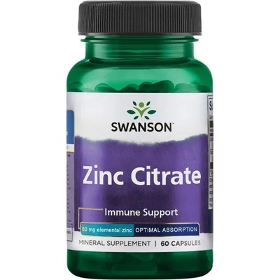 Swanson Zinc Citrate, 50 mg, 60 капсули, Swanson (SW1374)