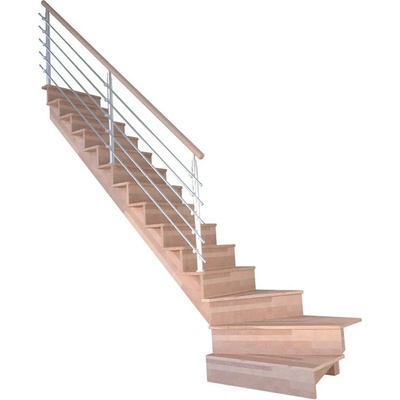 StarWood Schody Lindos bukové levé 80cm uzavřené design. nerez. zábradlí
